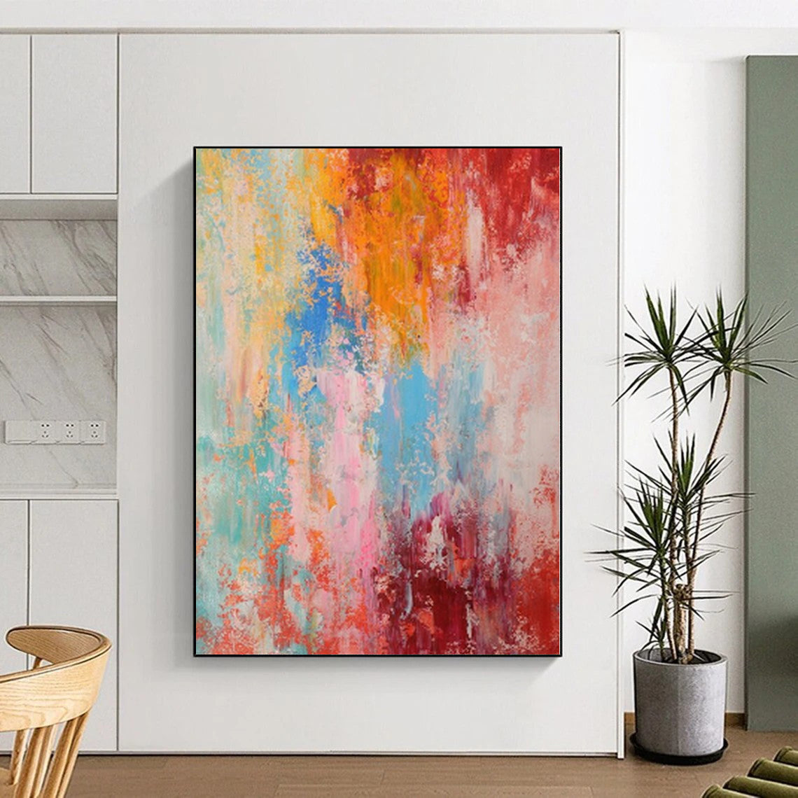 “Color Explosion Abstraction” - Abstract Art with Multicolored, Textured Patches CT0030