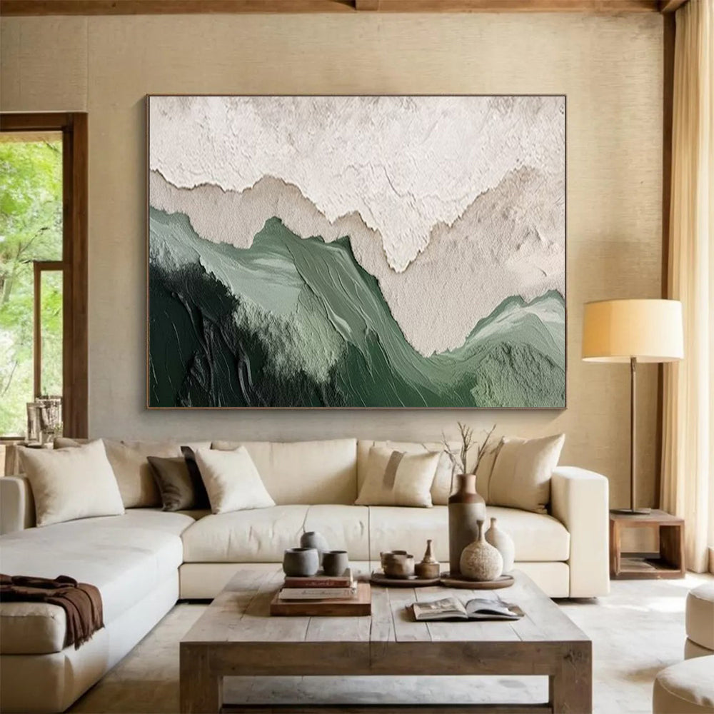 “Layered Mountain Silhouettes” – Textured Landscape Acrylic Painting CT1750