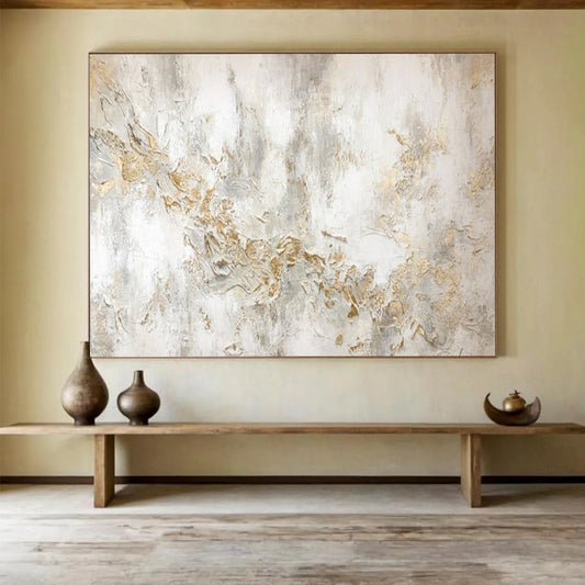 “Light and Gold Abstract” – Textured Abstract Acrylic Painting CT1772