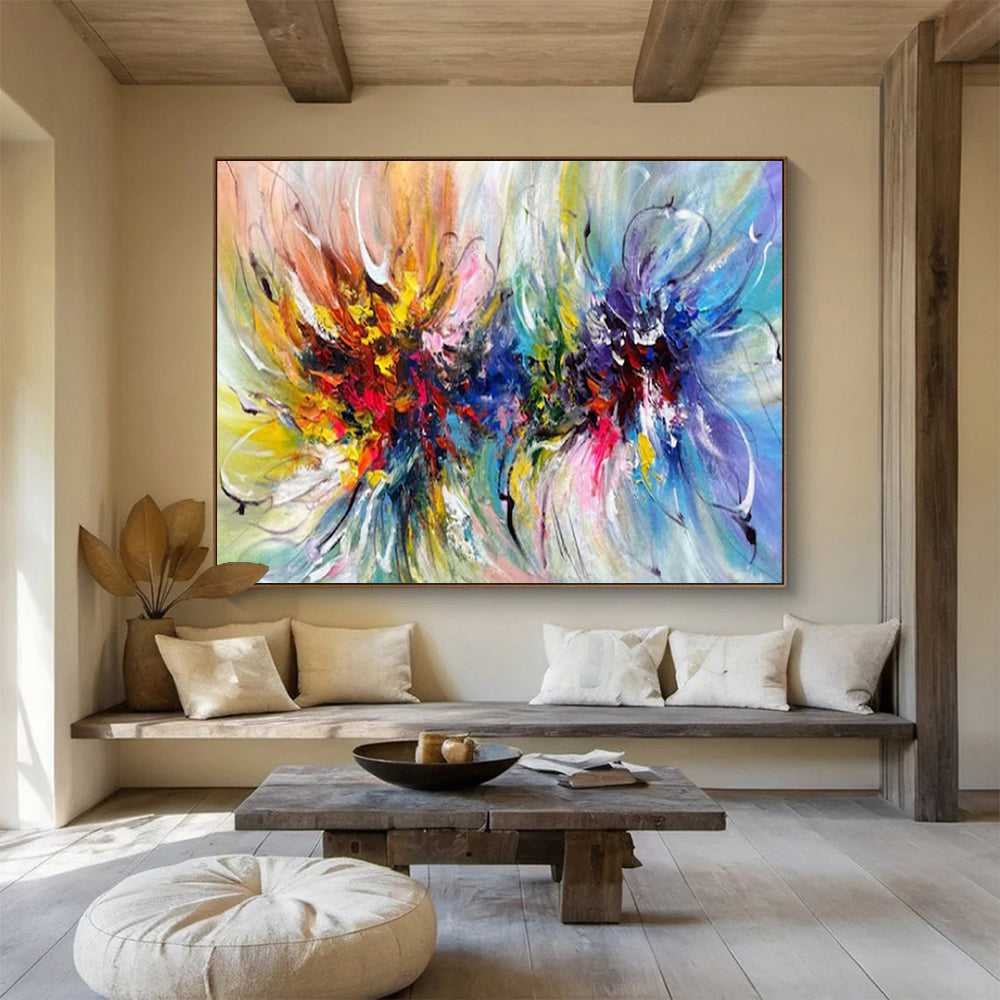 “Vibrant Floral Bursts” – Abstract Acrylic Painting CT1776