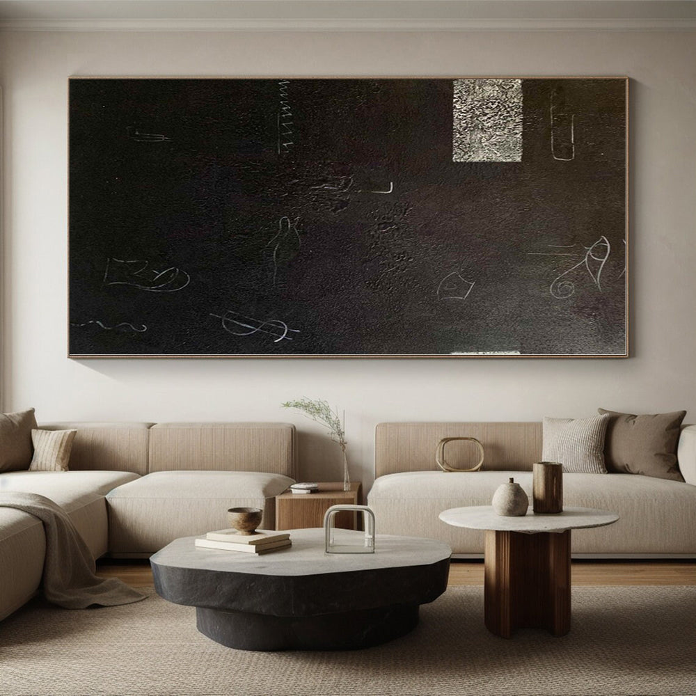“Black - White Symbolic Abstraction” - Abstract Conceptual Art CT0470