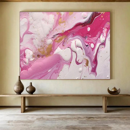 “Pink - Gold Marbled Dream” - Pinks, whites, golds; swirling, marbled patterns with gold flecks CT1617