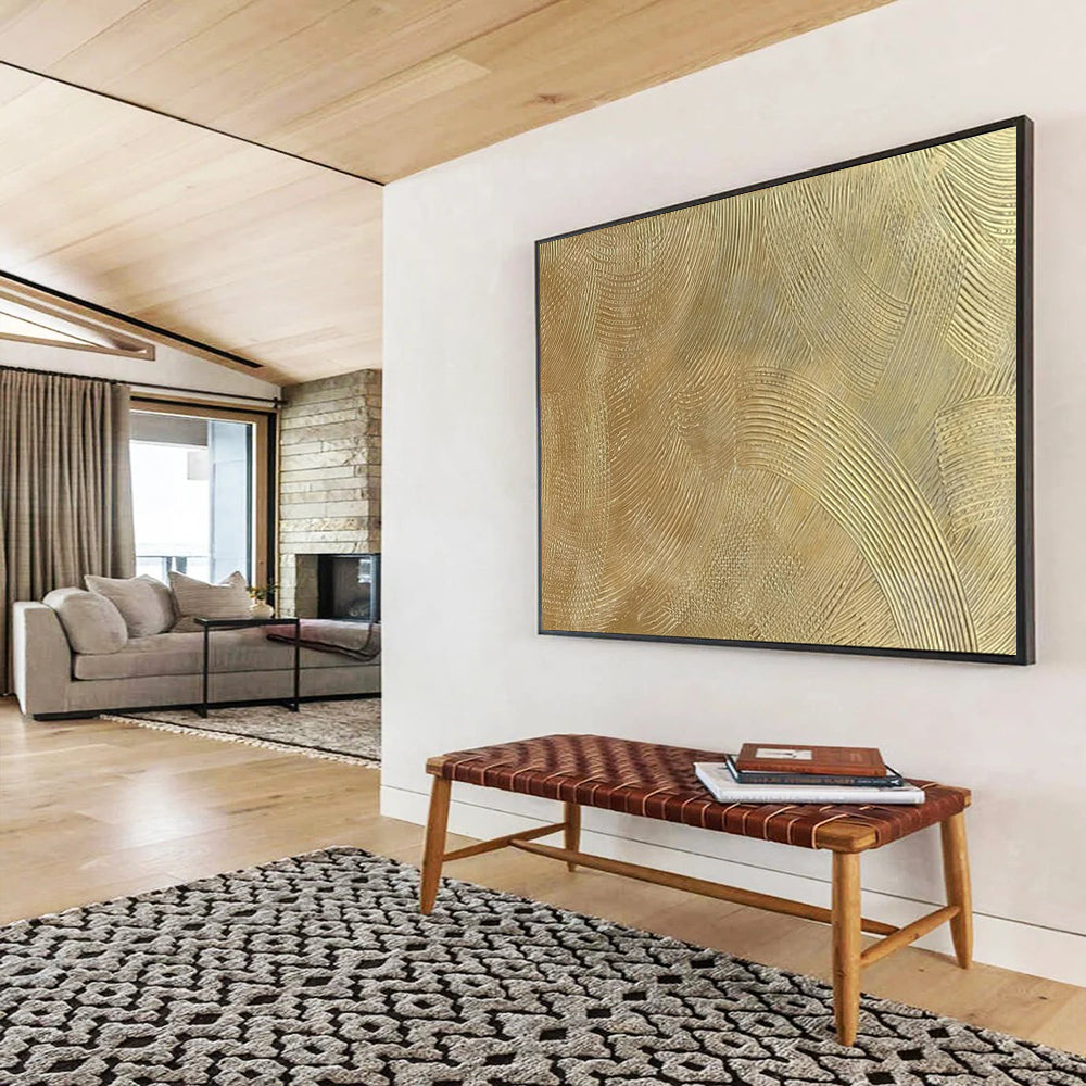 “Golden Waves” - Metallic gold; textured, flowing abstract patterns CT1523