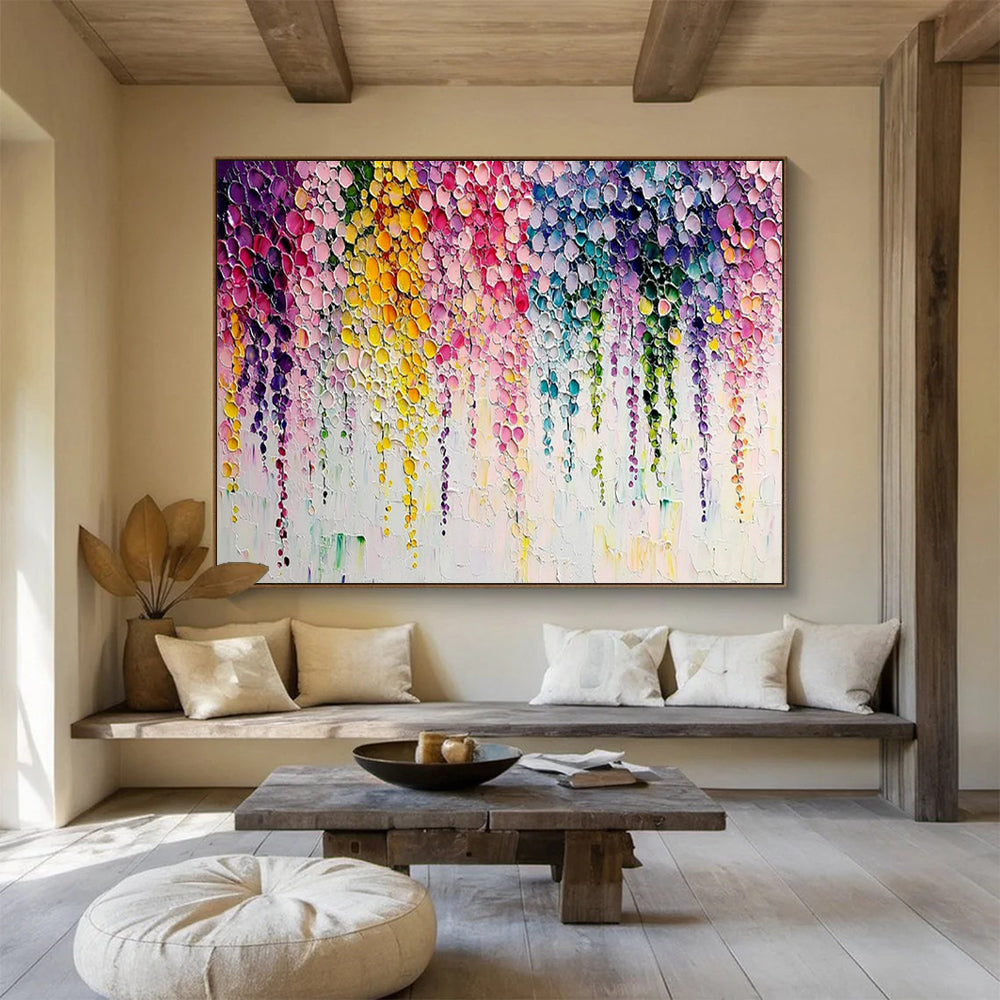 “Colorful Dripping Circles” – Abstract Expressionist Acrylic Painting CT1768