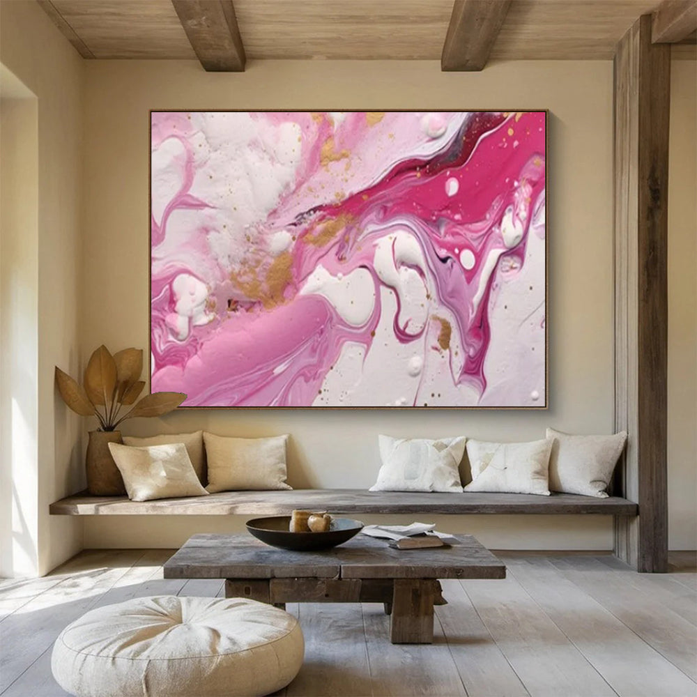 “Pink - Gold Marbled Dream” - Pinks, whites, golds; swirling, marbled patterns with gold flecks CT1617
