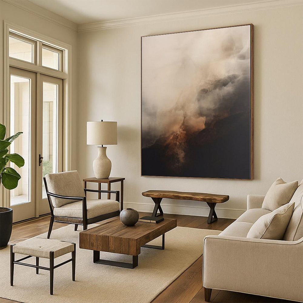 “Misty Brown and Grey Tones”,Abstract Landscape - Inspired Acrylic Painting CT0521
