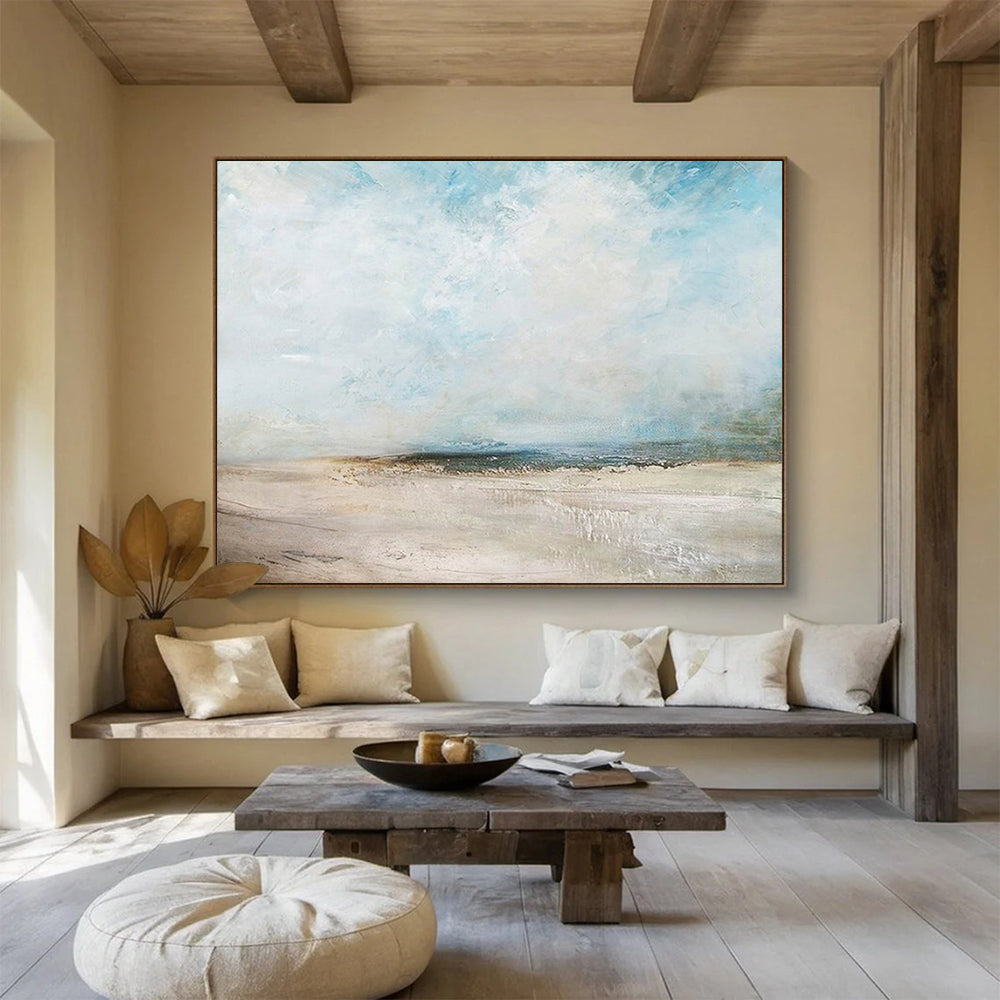 Abstract beach scene with a vast sky and a distant shore CT1670