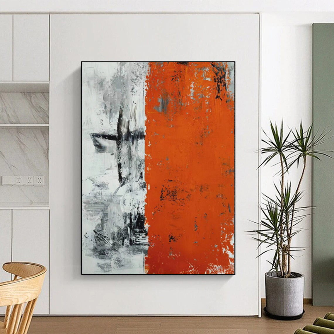“Stacked Black Forms” Abstract Acrylic Art CT0315