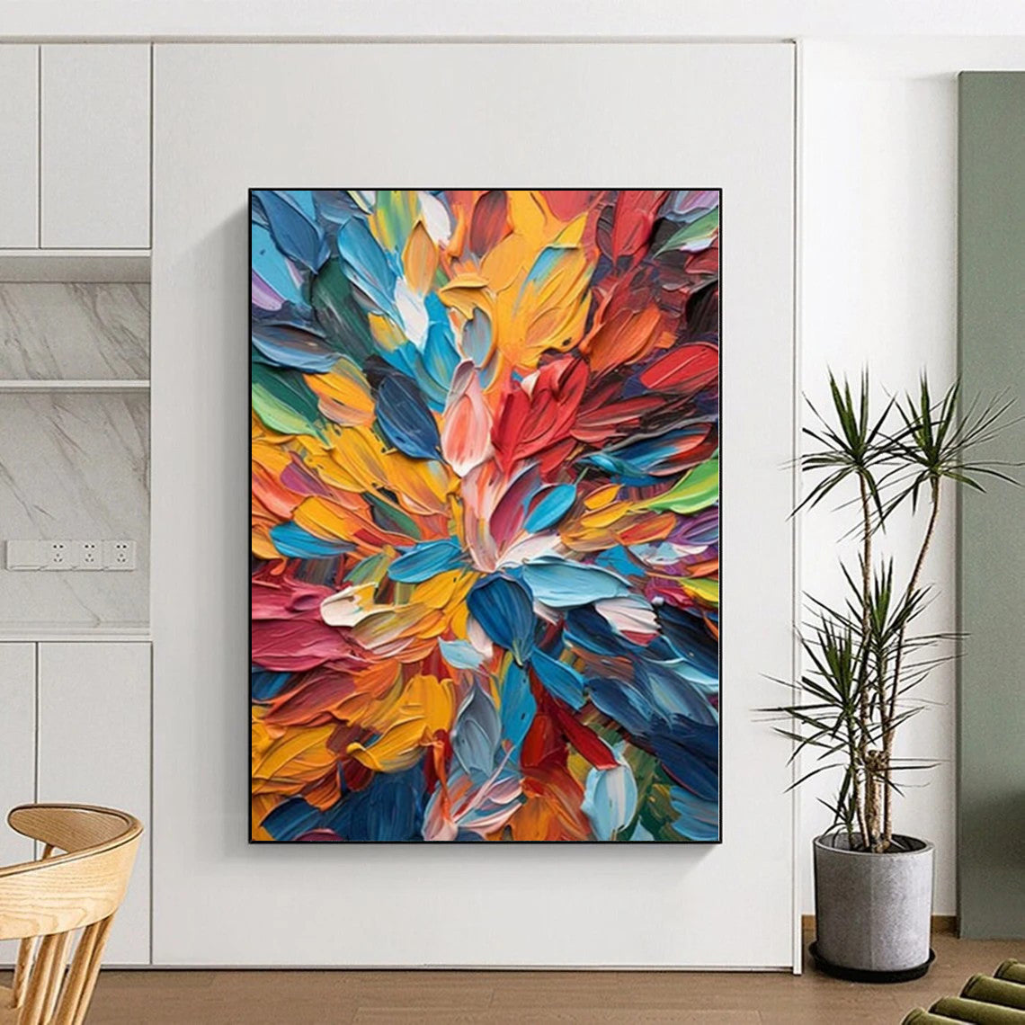 “Colorful Palette Knife Blossom” Impasto Acrylic Art CT0236