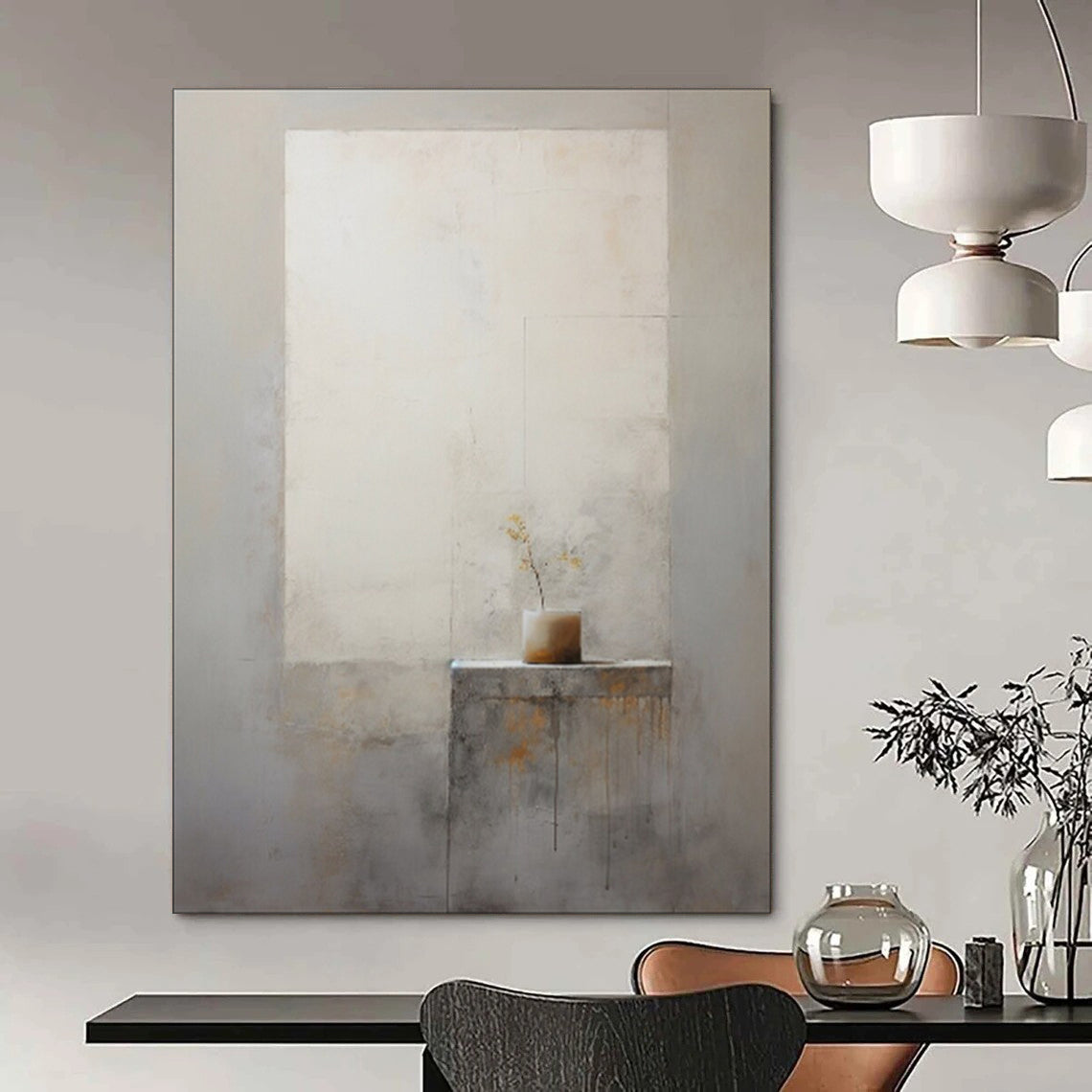 “Minimalist Vase and Wall” - Minimalist Still Life Painting CT1989