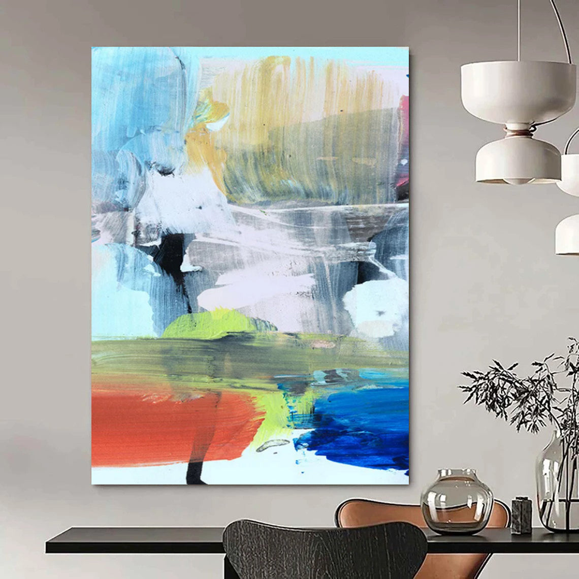 “Vibrant Color Block Abstraction” - Abstract Expressionist Painting On Canvas DTP175