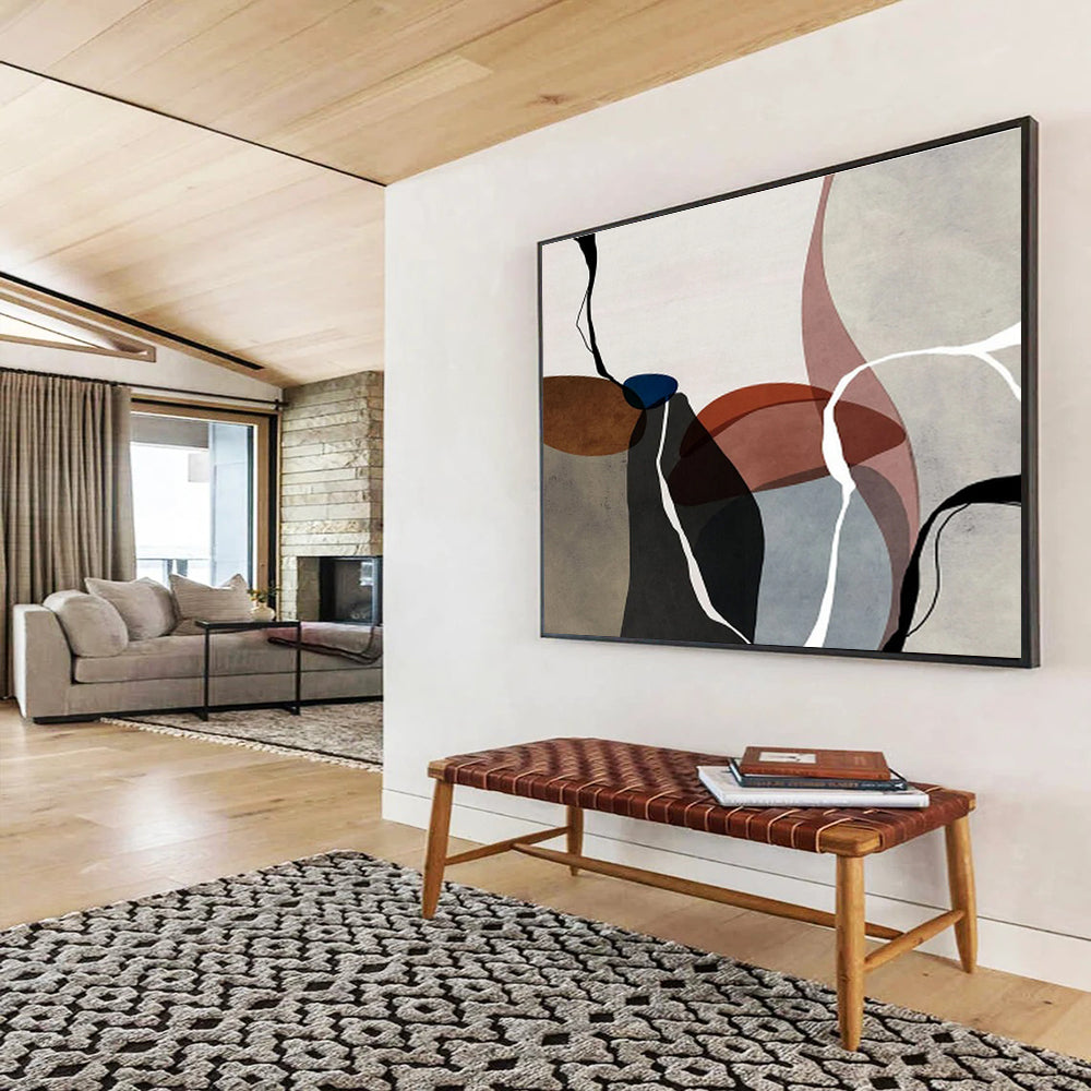 “Organic Shapes: Neutral & Pastel” Abstract Minimalist Painting On Canvas DKH358