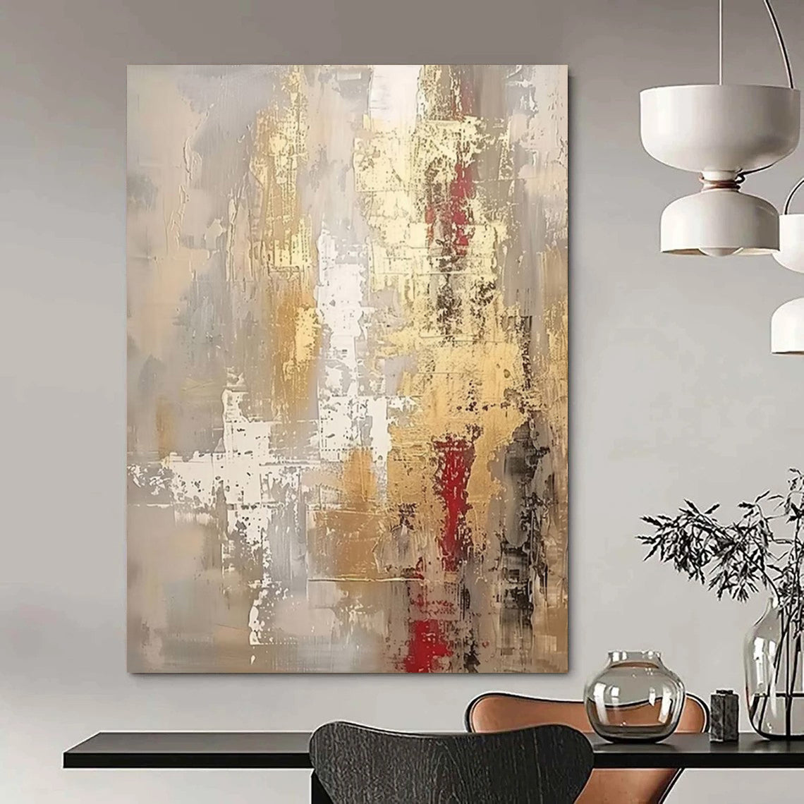 “Colorful Fragmented Blooms” – Impasto Abstract Art CT1022