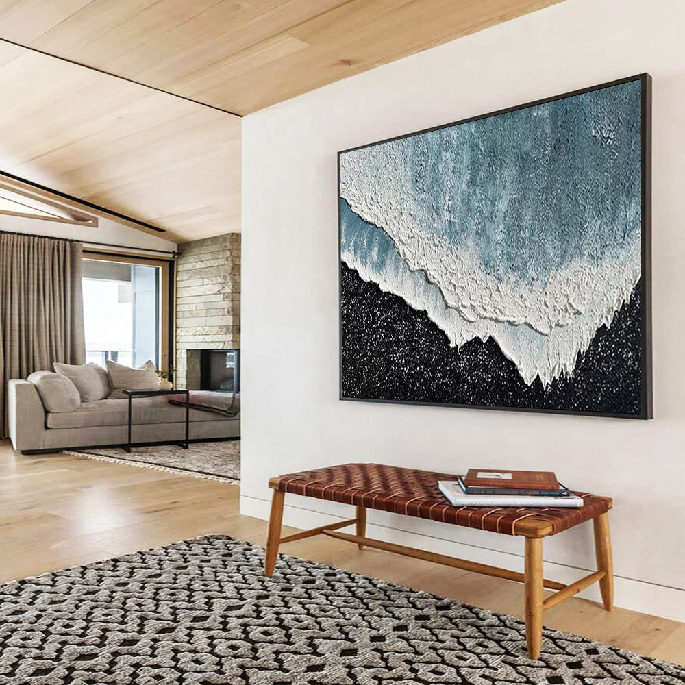 Textured Ocean Wave - Impasto Seascape Painting On Canvas DLZ207
