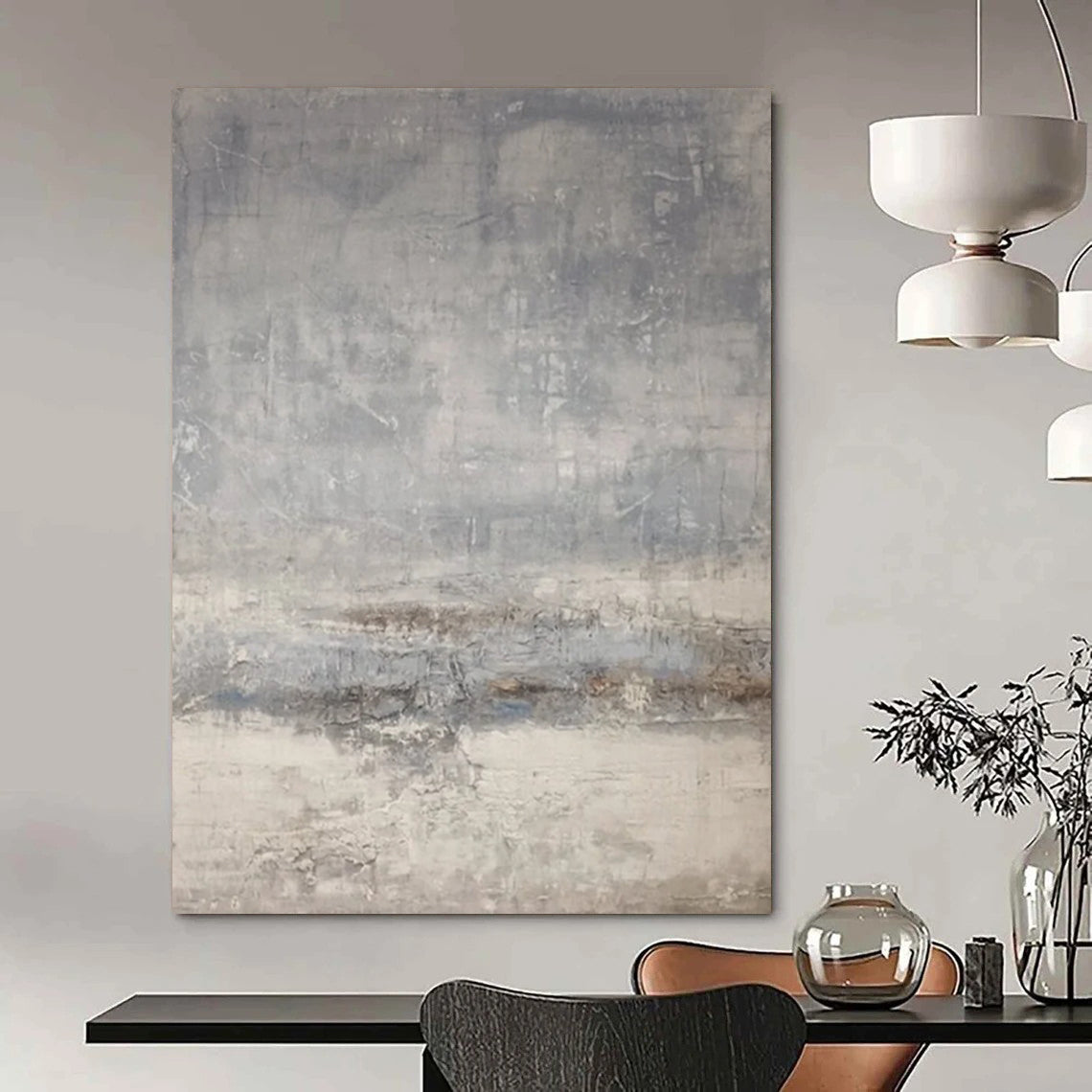 “Gray Textured Abstraction” - Minimalist Abstract Painting On Canvas DTP058