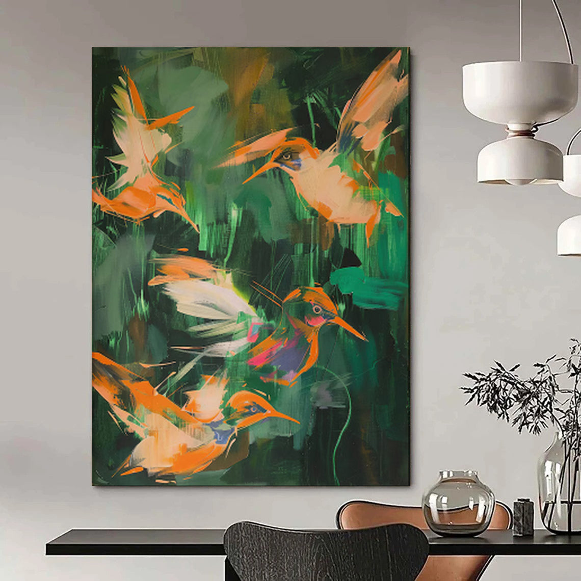 “Colorful Hummingbirds” - Expressive Animal Art CT2026