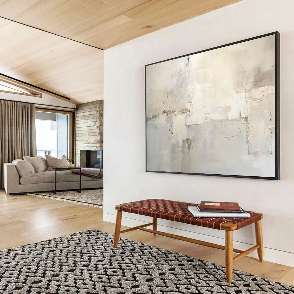 Subtle Abstract Layers - Abstract Minimalist Painting On Canvas DKH624