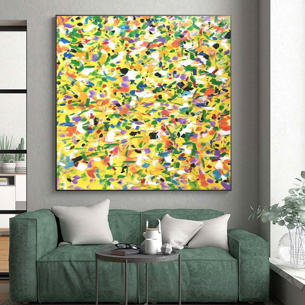 “Yellow Confetti” ,Abstract Expressionist Acrylic Painting CT0901