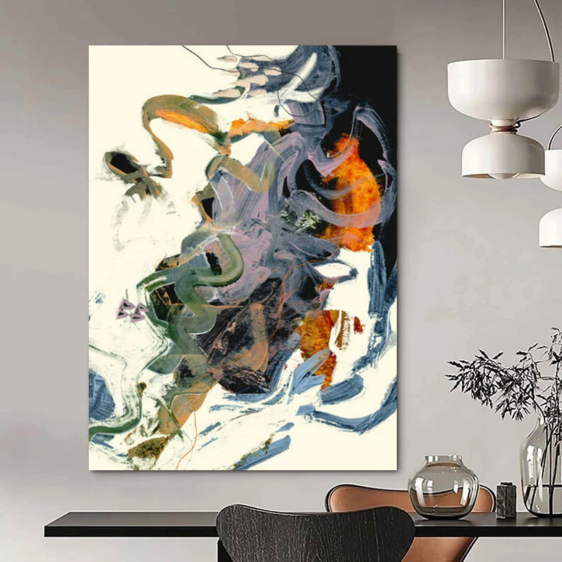 Colorful, Tangled Abstract Forms - Abstract Painting On Canvas CT2312