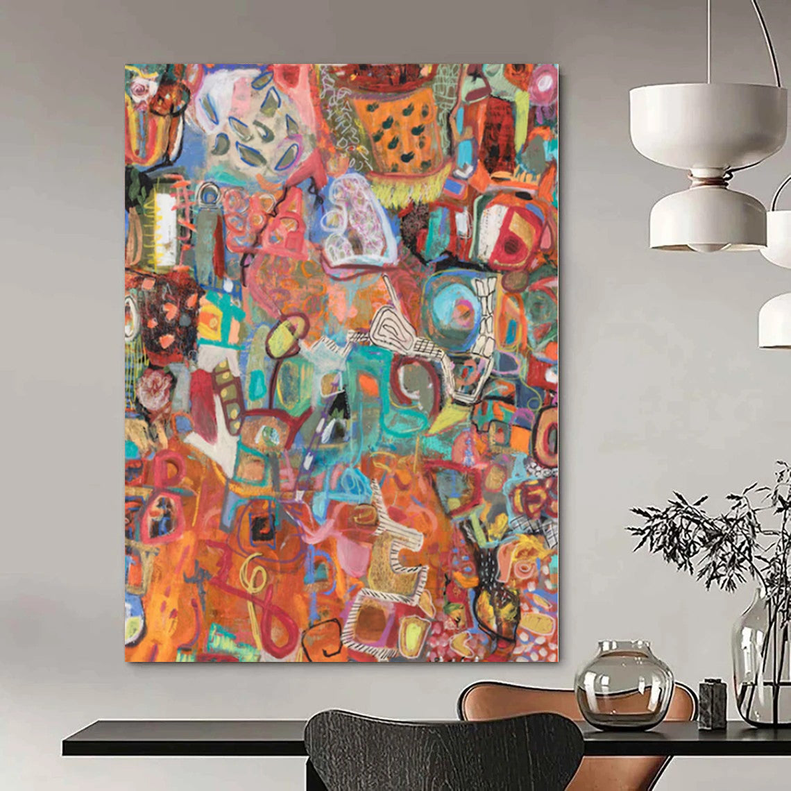 “Vibrant Colorful Abstract Collage” – Mixed - Media Abstract Art CT1169