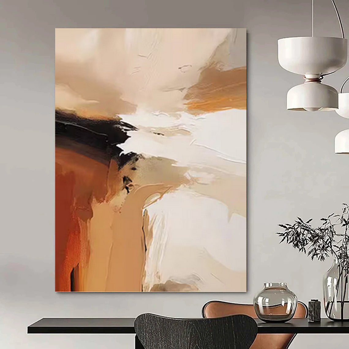 Warm Tones Mix - Abstract Impasto Painting On Canvas DKH1243