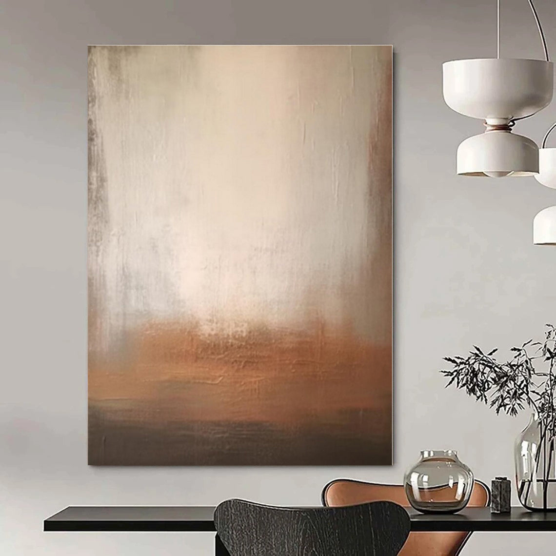 Warm Taupe Gradients - Minimalist Abstract Acrylic CT1285
