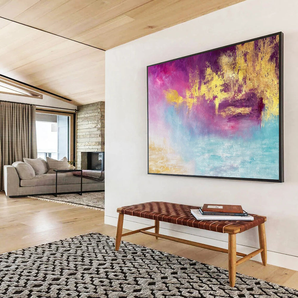 “Dreamy Color Blend - Pinks, Purples, Golds, and Blues” Painting On Canvas DKH015