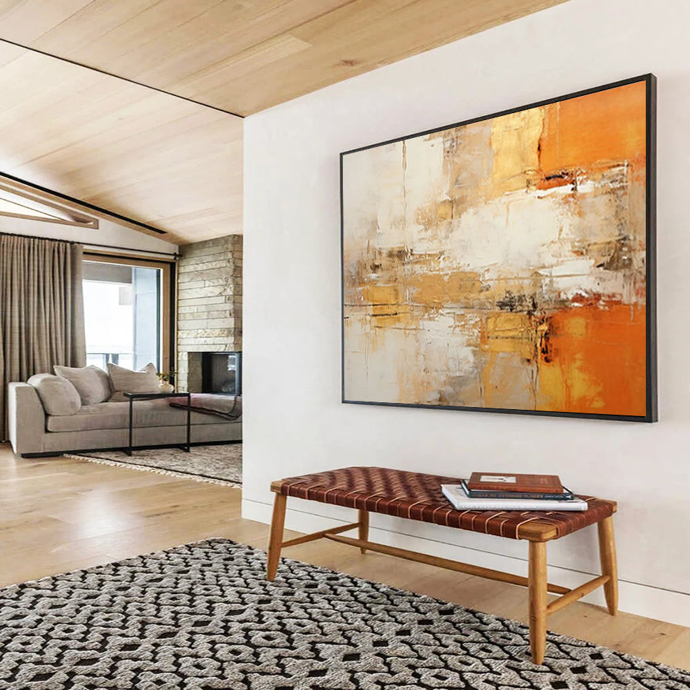 “Earthy Tones Abstract Composition” Abstract Painting On Canvas DLZ096