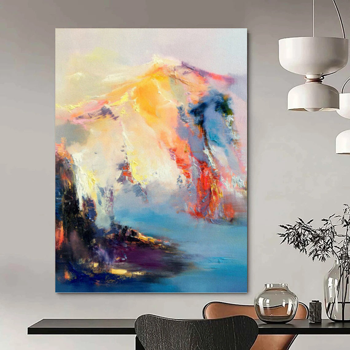 “Dreamy Mountain Abstraction” - Ethereal Landscape Painting On Canvas DKH1061