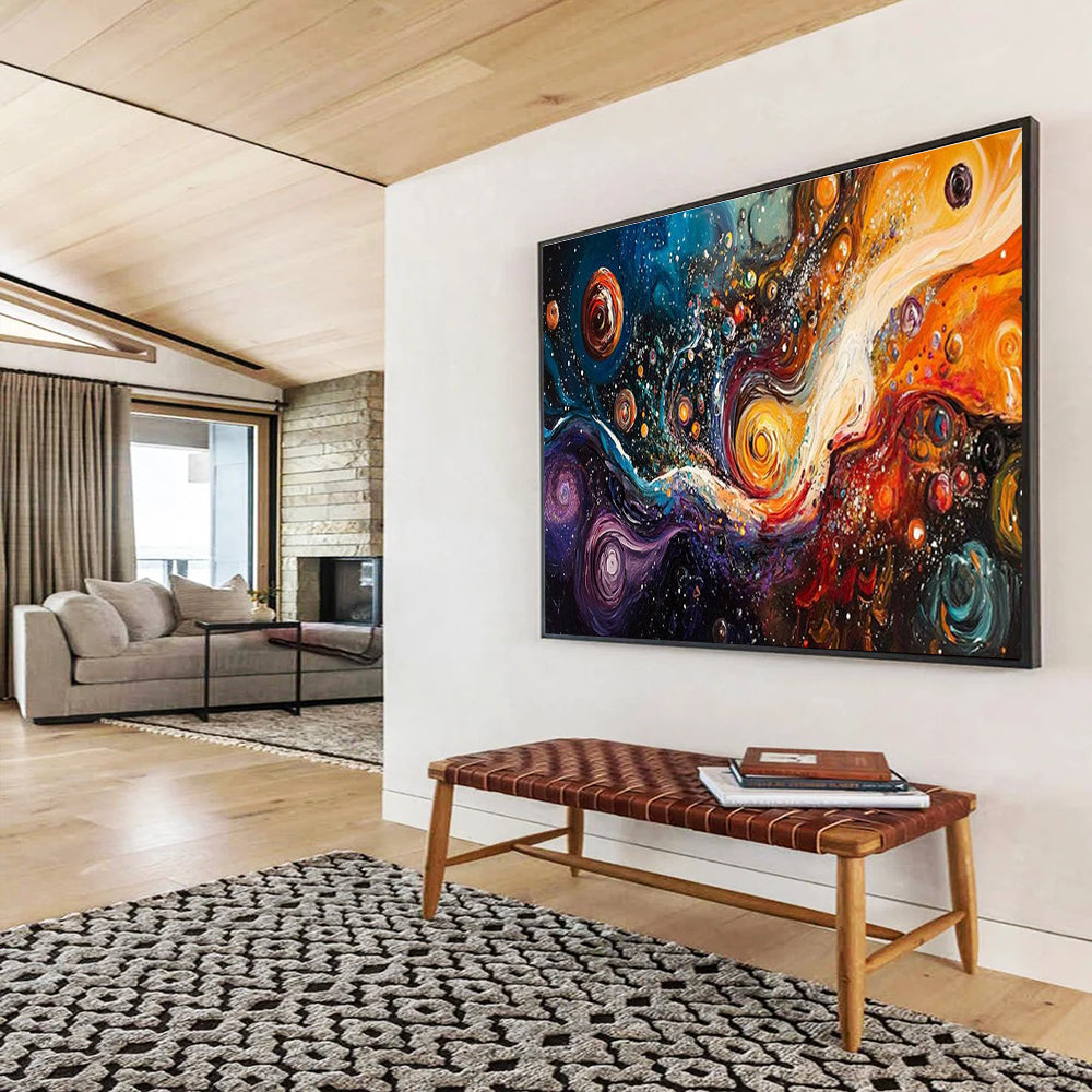 “Cosmic Swirl of Colors” - Abstract Galaxy Painting On Canvas DKH815