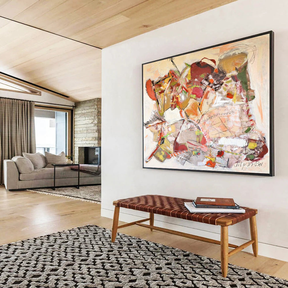 Earth - Toned Abstract Shapes - Abstract Expressionist Painting On Canvas DLZ241