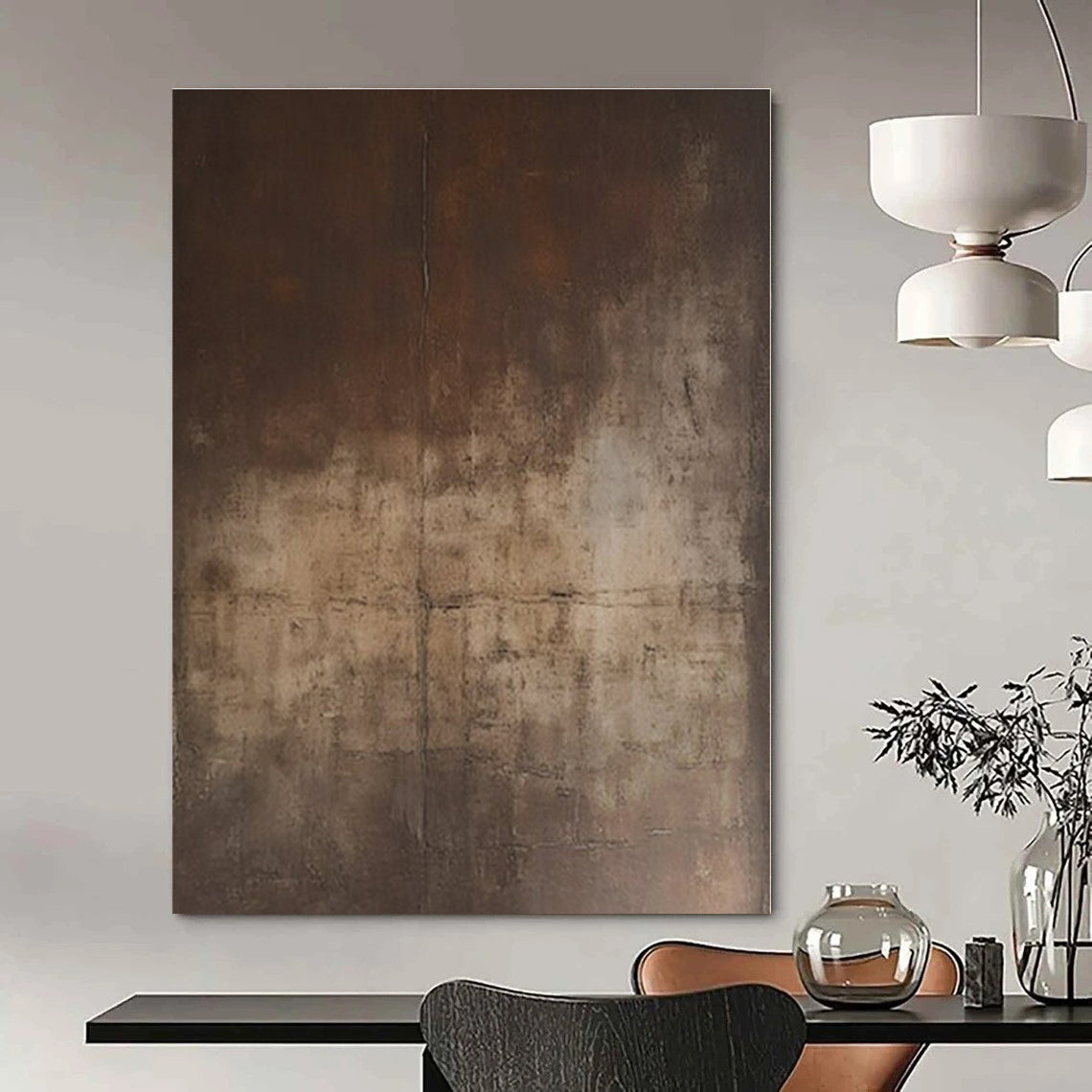 Brown Gradient Texture - Abstract Textured Acrylic Painting CT1367