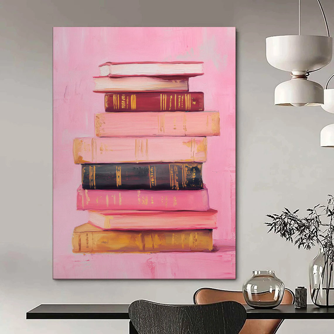 “Stack of Books on Pink” - Classic Still Life CT2017