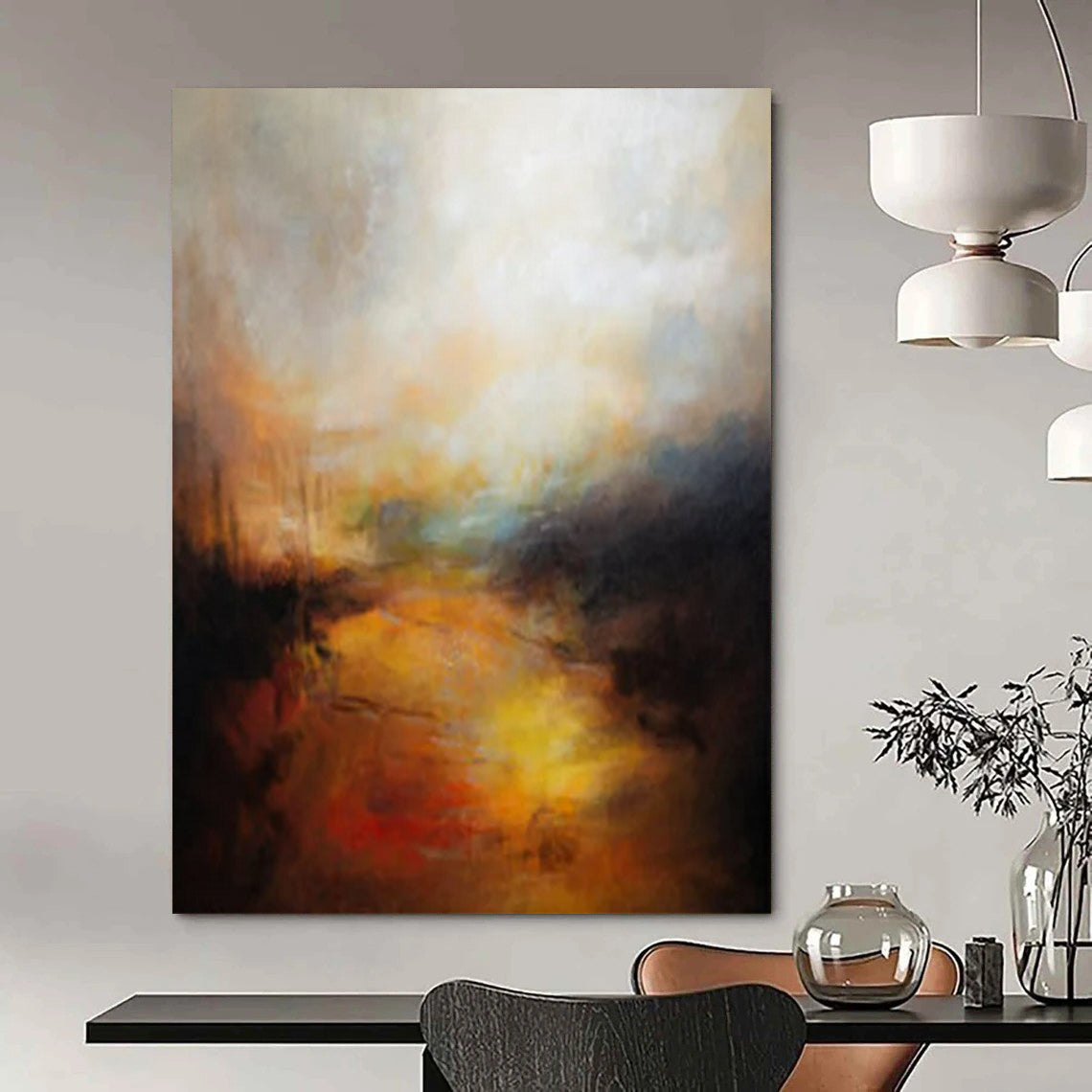 “Warm - Toned Abstract Landscape” - Abstract Painting On Canvas CT2333