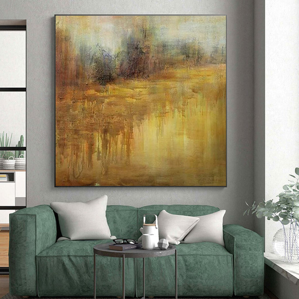 “Warm Earth Tones Landscape” ,Abstract Landscape Oil Painting CT0894