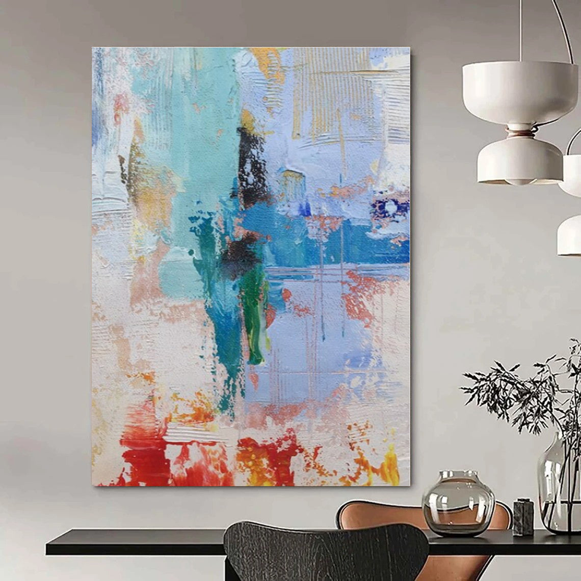Colorful Abstract Layers - Abstract Layered Acrylic Painting CT1390