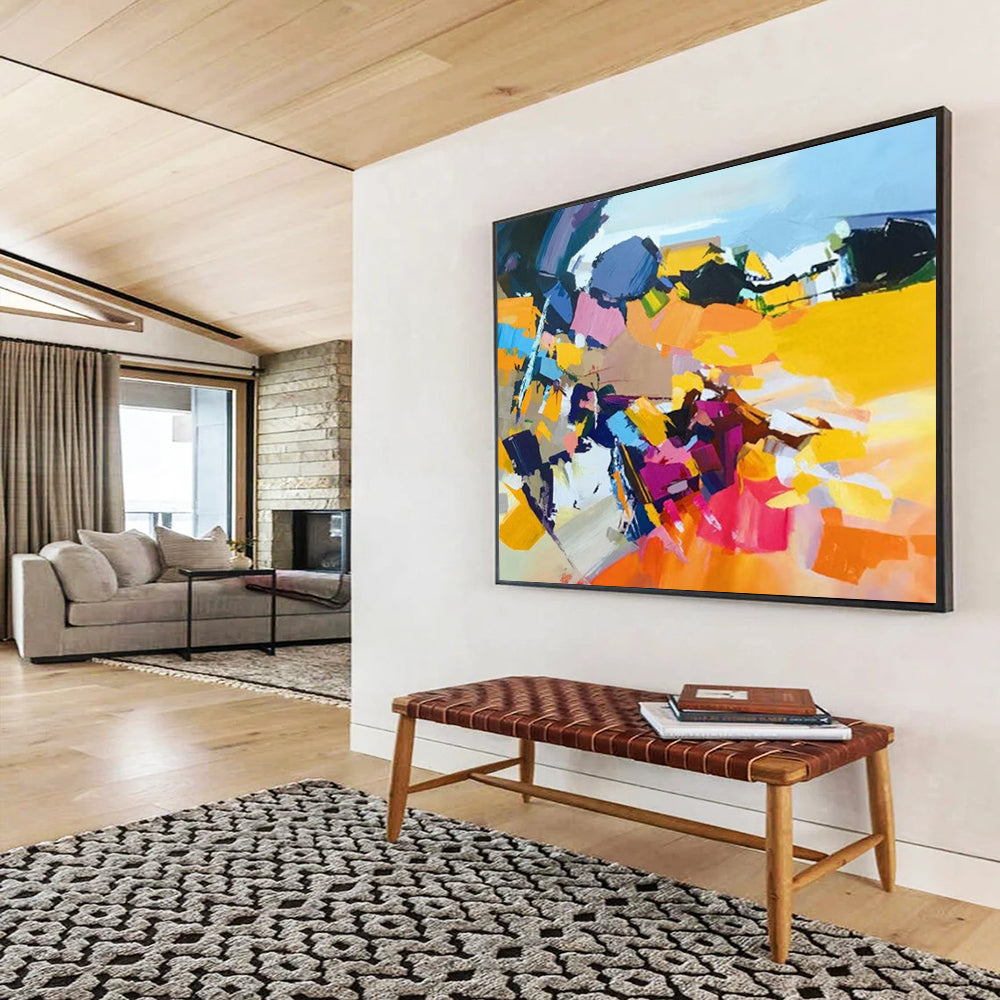 Vibrant Color Block Abstract - Modern Abstract Painting On Canvas DLZ187