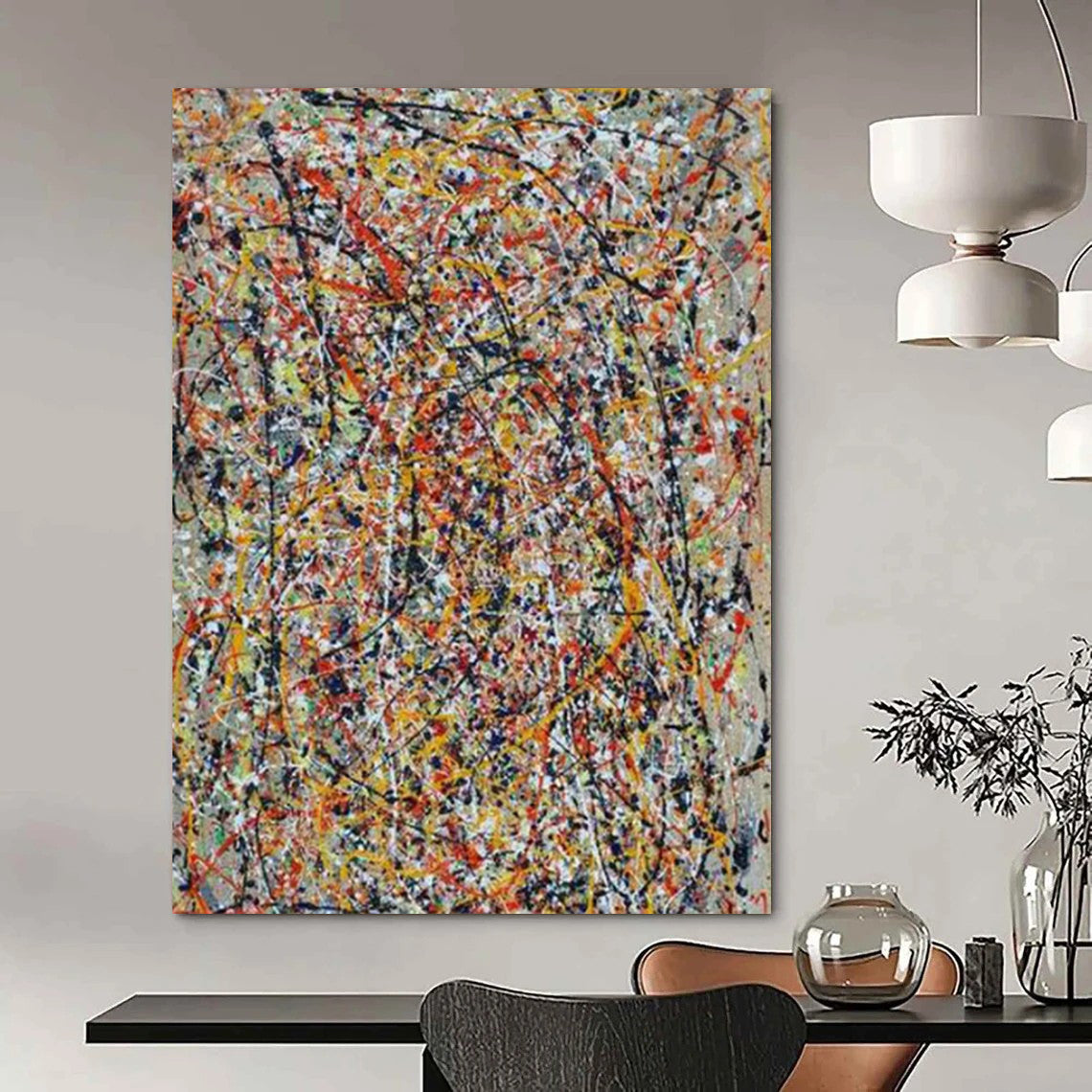 “Dynamic Jackson Pollock - Inspired Abstract” - Abstract Painting On Canvas CT2345