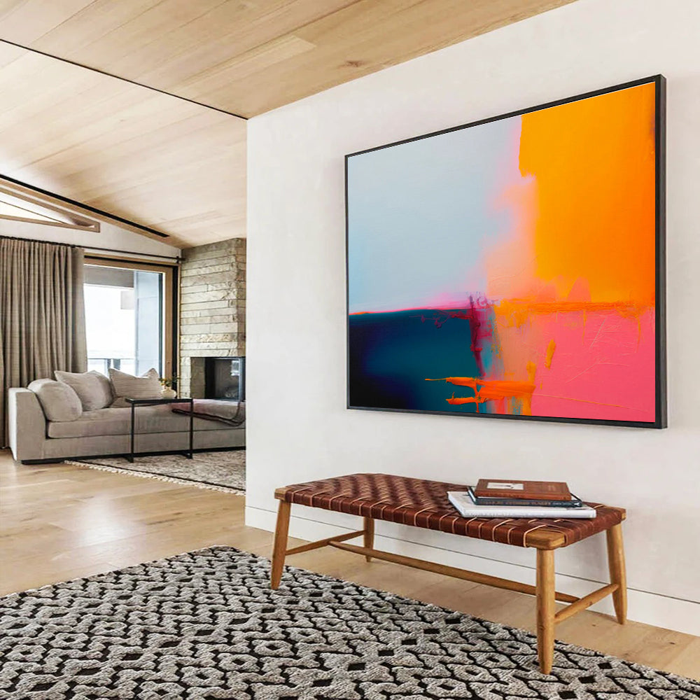 “Vivid Color Blocks” Abstract Oil Painting On Canvas DKH491