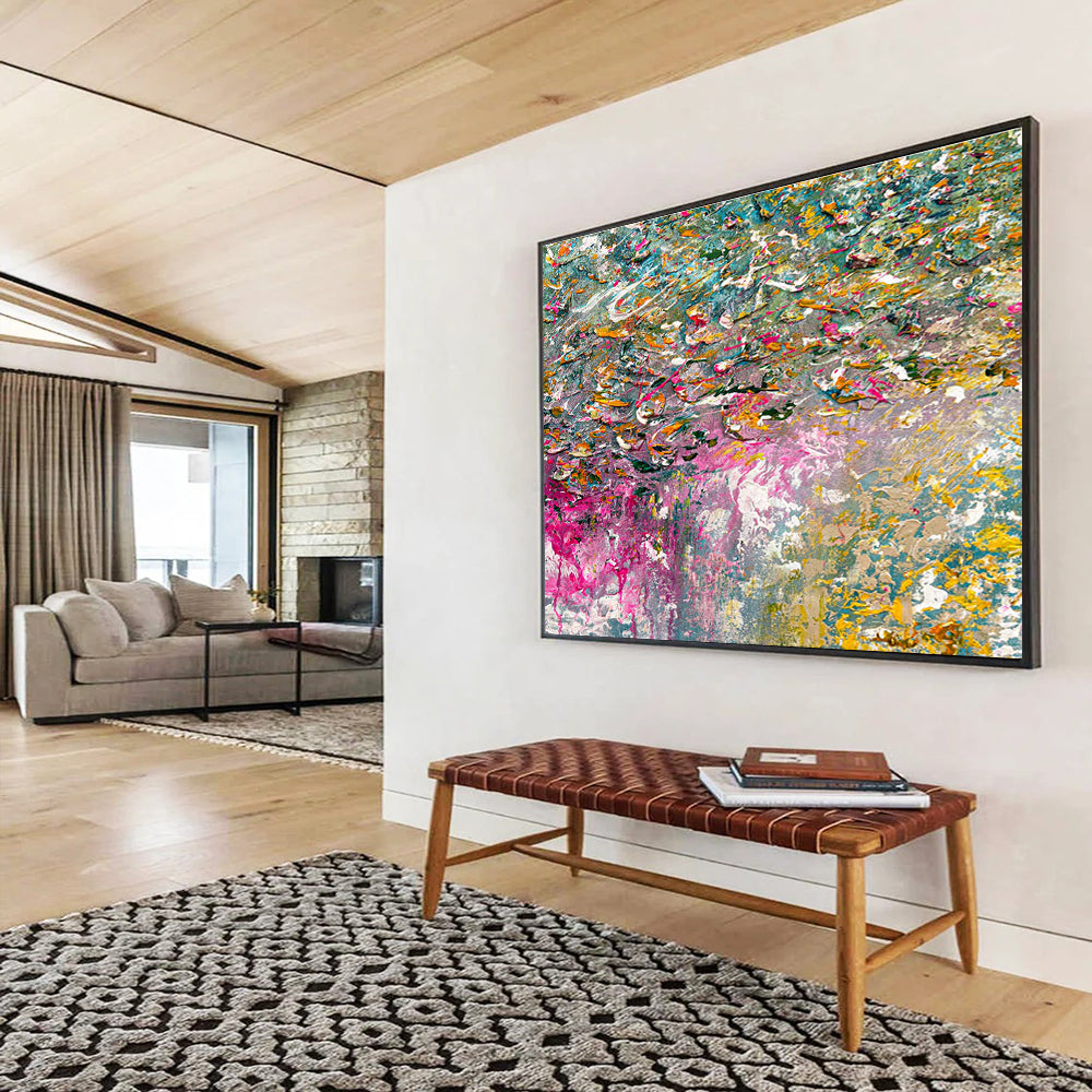 Colorful Textured Chaos - Multicolored Abstract Painting On Canvas DKH920