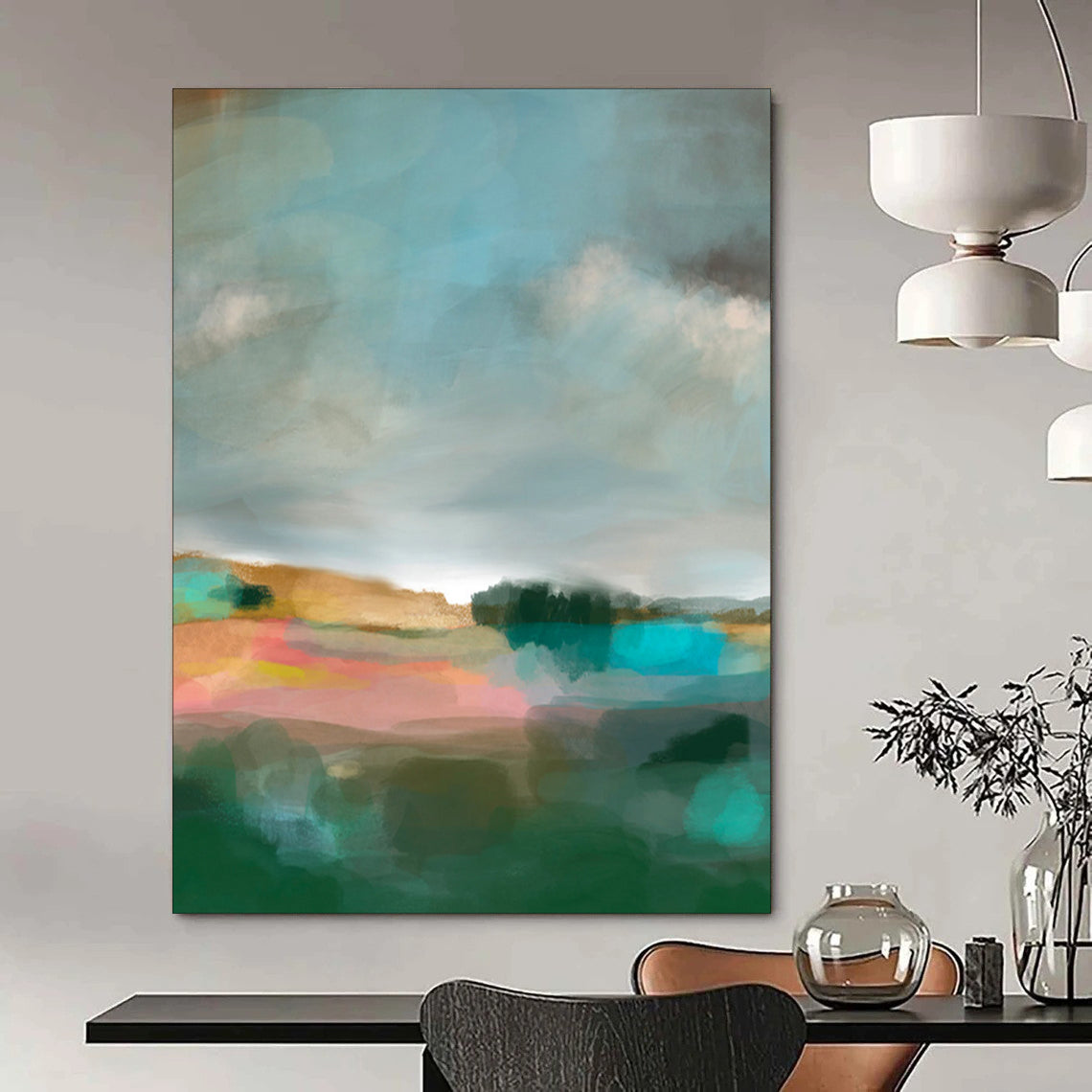 “Colorful Abstract Landscape” - Contemporary Landscape Painting CT2001