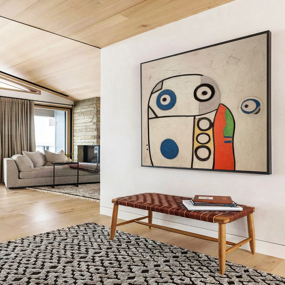 “Color - Blocked, Whimsical Creature ‘Playful Doodle’” - Abstract Figure Painting On Canvas DLZ001