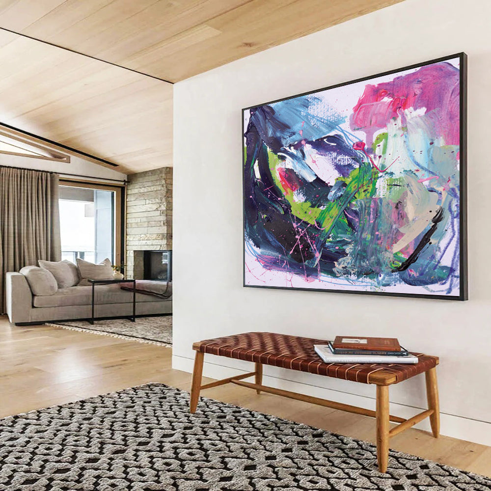 “Vibrant Color Explosion” Abstract Acrylic Painting On Canvas DLZ131