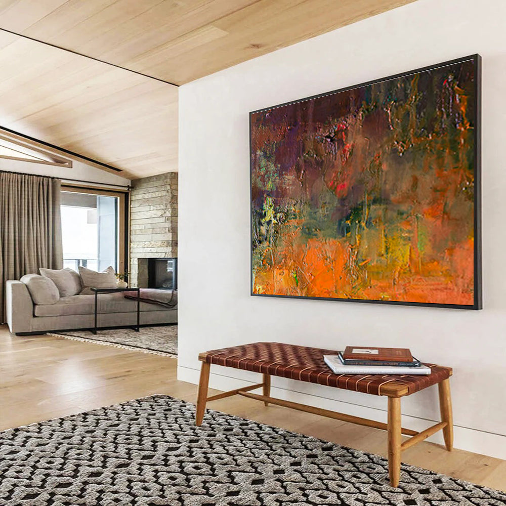 “Colorful Abstract Forest” Impasto Landscape Painting On Canvas DKH370