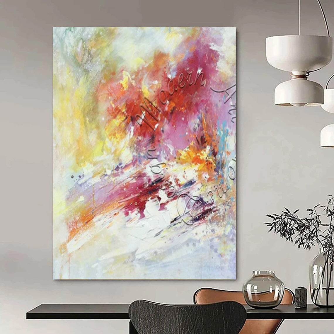 “Pastel - Colored Abstract” ,Abstract Expressionist Acrylic Painting CT0929