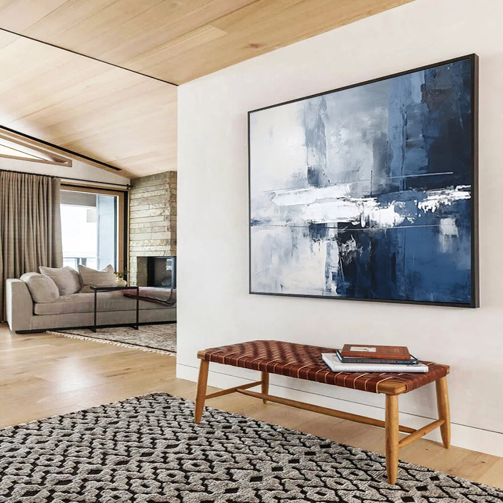 “Cool Tones Abstract Reflection” Abstract Painting On Canvas DLZ103