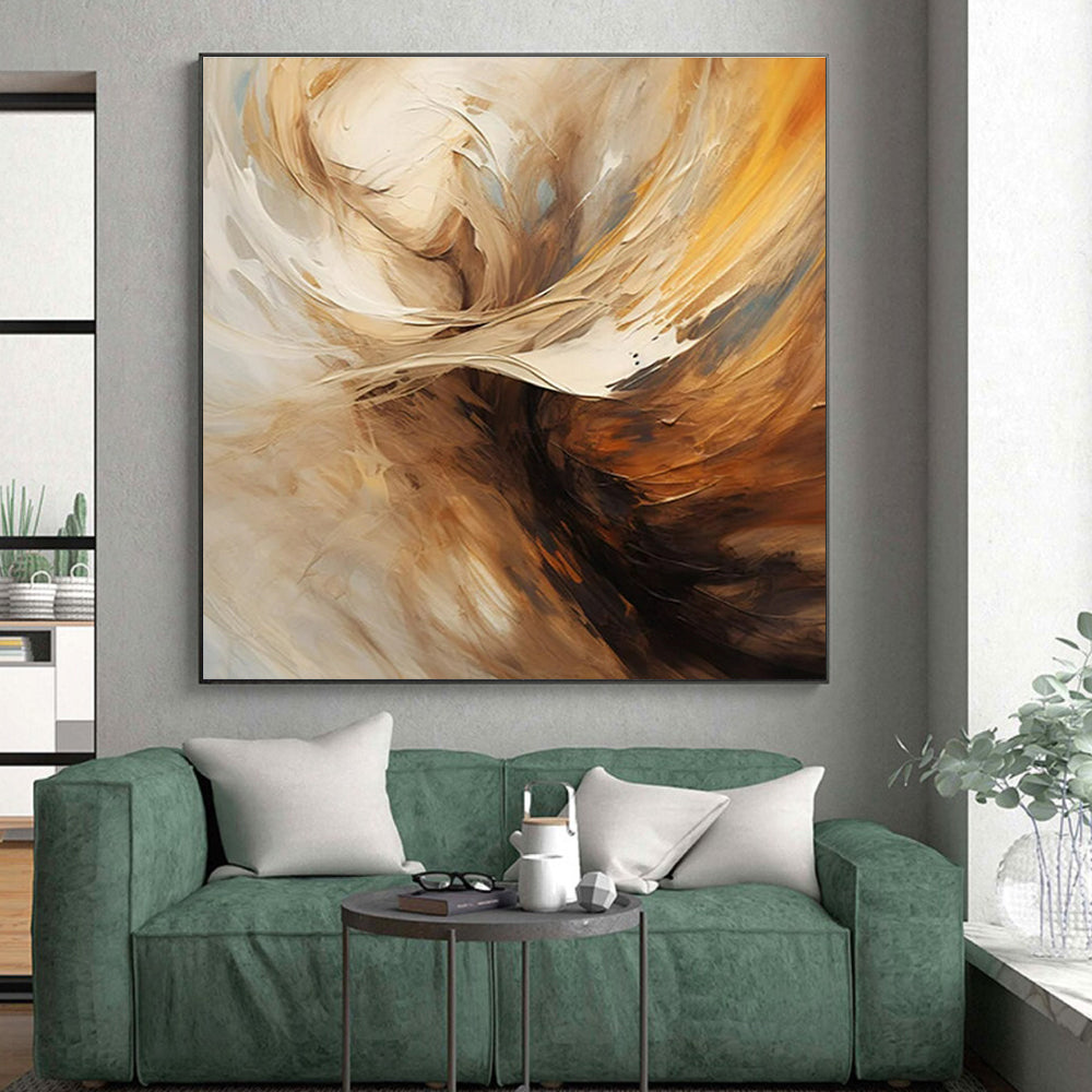 “Beige - Brown Abstract Figure” ,Abstract Figurative Painting CT0819