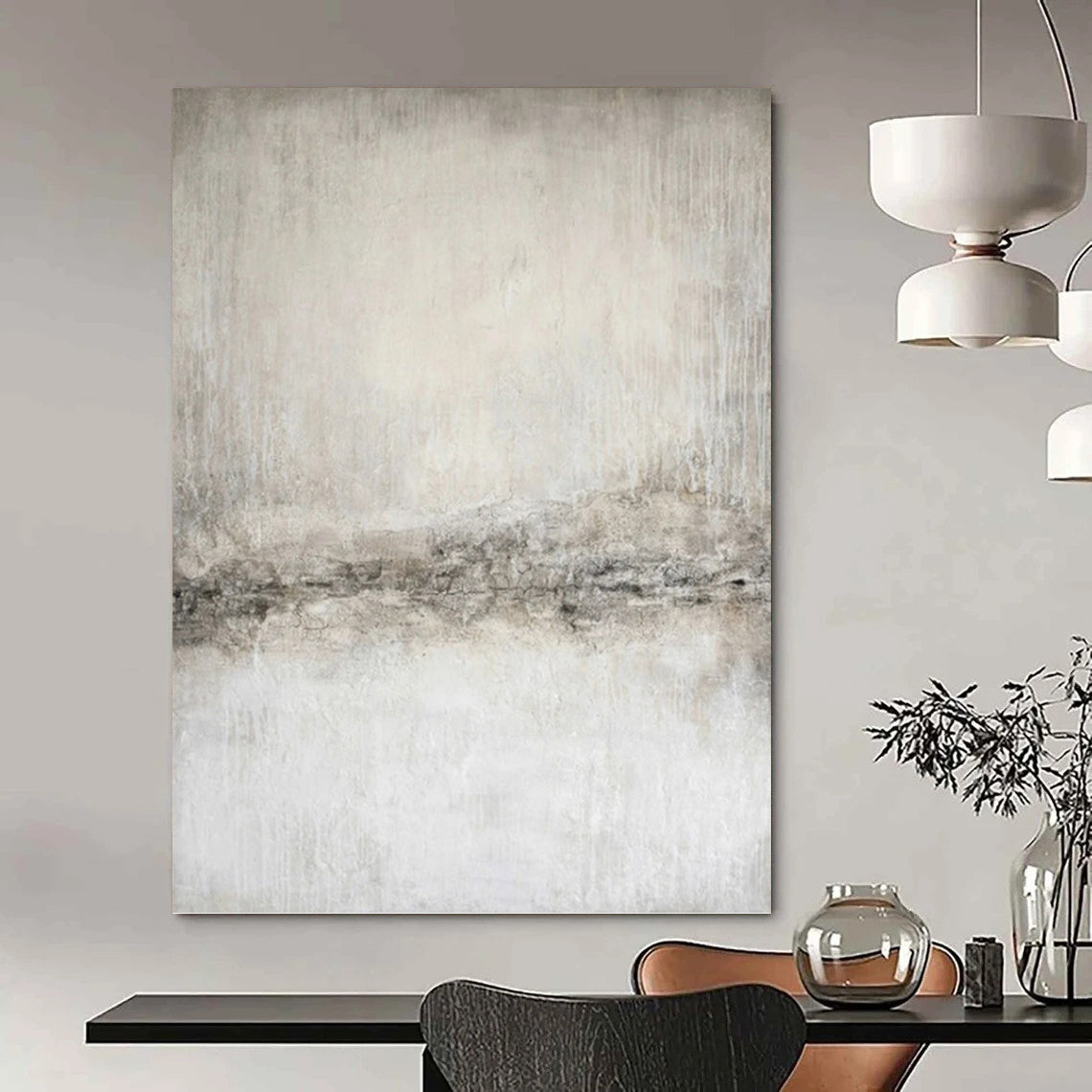 “Textured Gray Minimalism” - Subtle Abstract Painting On Canvas DKH1068