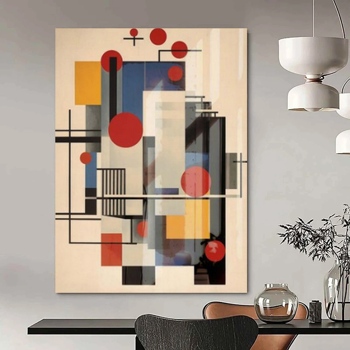 “Colorful Geometric Composition” – Constructivist - Inspired Art CT1042