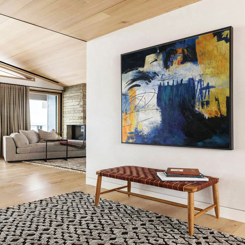 “Abstract Color Blocks” - Bold Abstract Painting On Canvas DKH850